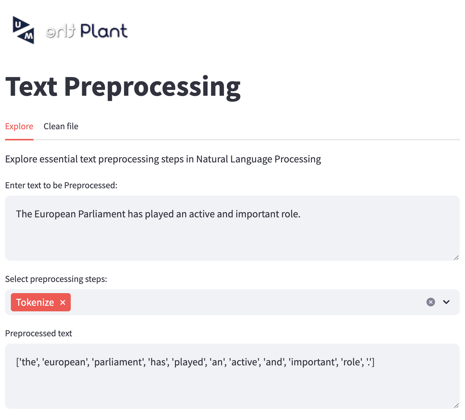 Text Preprocessing Tool for Data Visualization