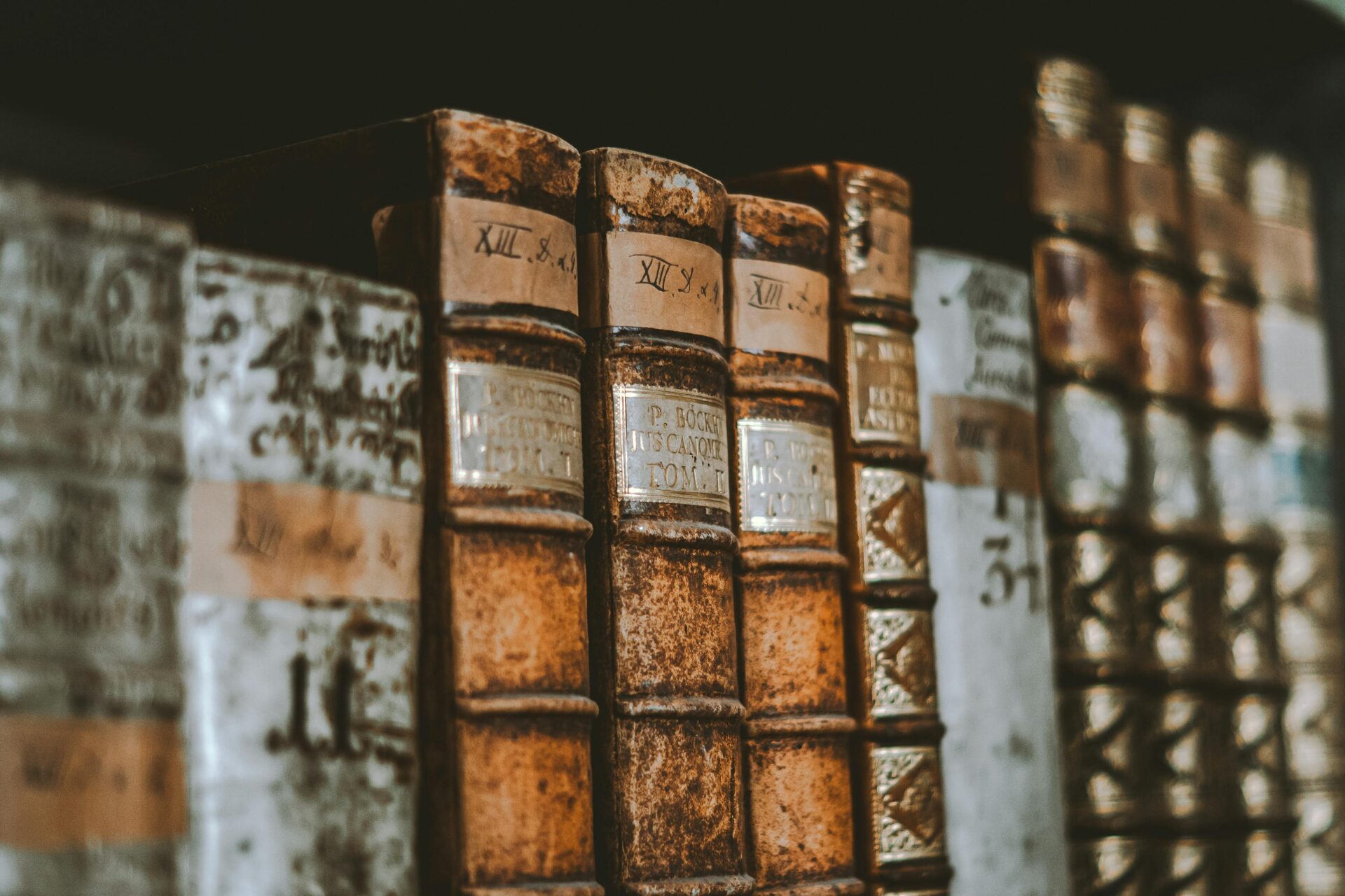old books on shelf
